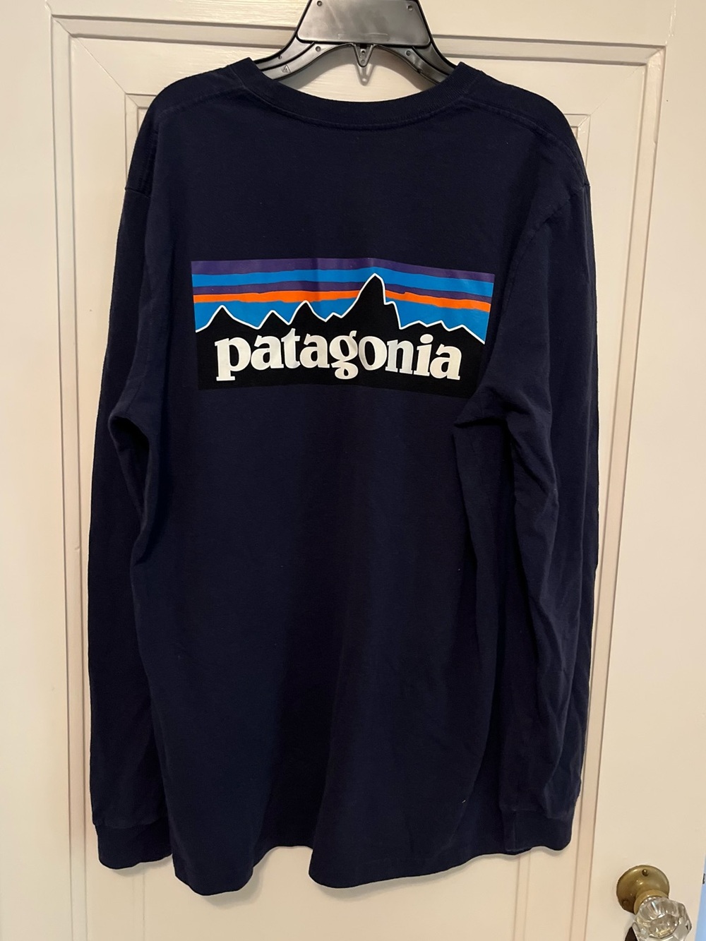 Men’s Patagonia Navy Long Sleeve Logo Tee